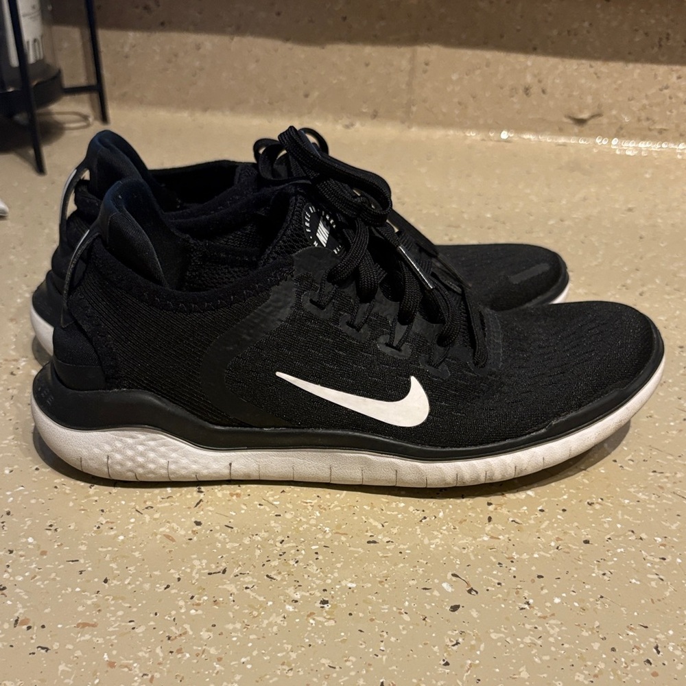 Nike Black Knit Sneakers with White Accents